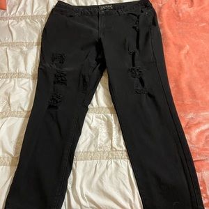 Cato Black Distressed Skinny Jeans